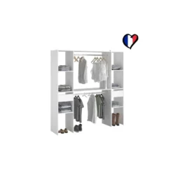 Elysée - Dressing Blanc Avec 6 étagères, 2 Tiroirs Et 2 Penderies : 180 X 40 X 180 Cm -Sominova Soldes Boutique dressing et vestiaire 14970909