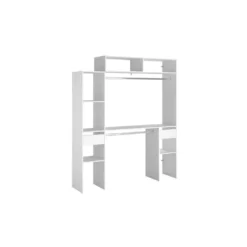 Elysée - Dressing Blanc Extensible Avec 2 Penderies, 4 étagères Et 2 Tiroirs -Sominova Soldes Boutique dressing et vestiaire 14997079