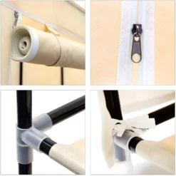 Grande étagère Armoire Pliante En Tissu 173 Cm Beige 13_0001275_2 -Sominova Soldes Boutique dressing et vestiaire 15859873