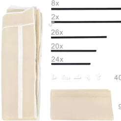 Grande étagère Armoire Pliante En Tissu 173 Cm Beige 13_0001275_2 -Sominova Soldes Boutique dressing et vestiaire 15859877