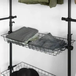 Télescopique Garde-robe Système De Penderie Télescopique Avec 5 Barre Portant De Vêtement, Kls04-sch -Sominova Soldes Boutique dressing et vestiaire 19399749