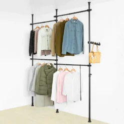 Télescopique Porte-Vêtements Système De Penderie Télescopique Avec 4 Barres, KLS03-SCH -Sominova Soldes Boutique dressing et vestiaire 19399759