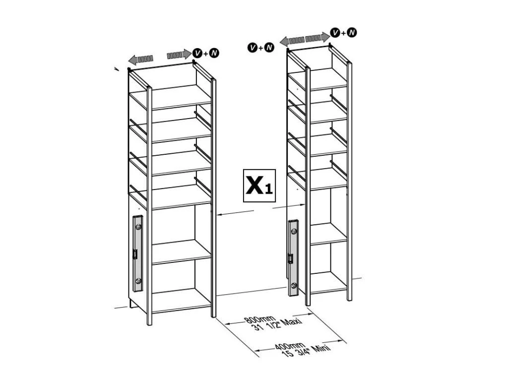 Aménagement Dressing Extensible Chêne/Noir - GARI - L 140/179 X L 48 X H 207 Cm 5 Aménagement Dressing Extensible Chêne/Noir - GARI - L 140/179 X L 48 X H 207 Cm – Image 3