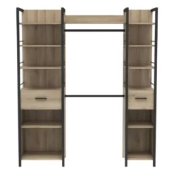 Aménagement Dressing Extensible Chêne/Noir - GARI - L 140/179 X L 48 X H 207 Cm 11 Aménagement Dressing Extensible Chêne/Noir - GARI - L 140/179 X L 48 X H 207 Cm -Sominova Soldes Boutique dressing et vestiaire 19722677