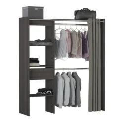 Aménagement Dressing Extensible Chêne Foncé - ARA - L 168 X L 50 X H 187 Cm -Sominova Soldes Boutique dressing et vestiaire 19722733