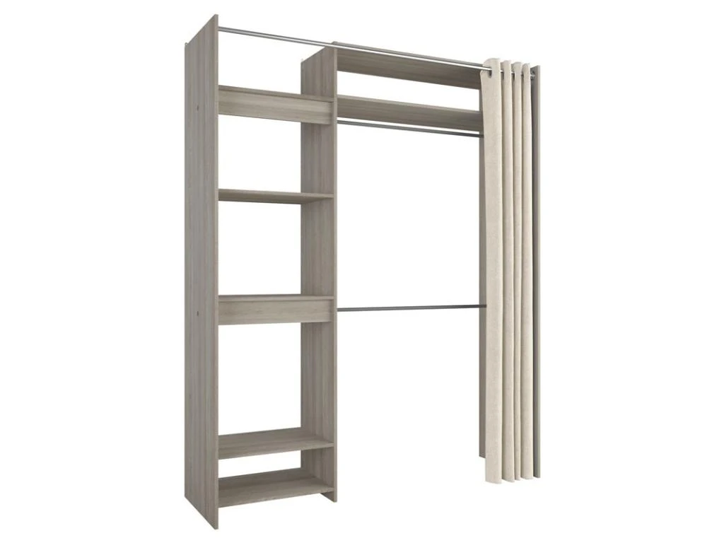 Aménagement Dressing Extensible Chêne Clair - NODEO - L 112/168 X L 50 X H 209 Cm 3 Aménagement Dressing Extensible Chêne Clair - NODEO - L 112/168 X L 50 X H 209 Cm