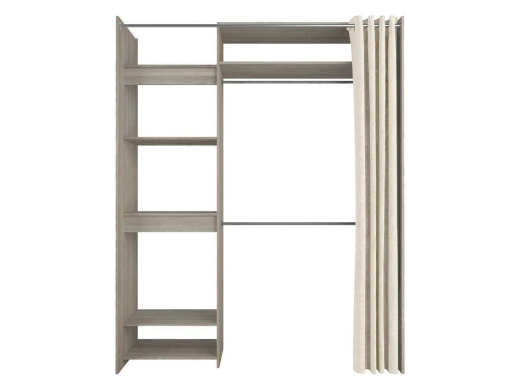 Aménagement Dressing Extensible Chêne Clair - NODEO - L 112/168 X L 50 X H 209 Cm 4 Aménagement Dressing Extensible Chêne Clair - NODEO - L 112/168 X L 50 X H 209 Cm – Image 2