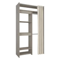 Aménagement Dressing Extensible Chêne Clair - NODEO - L 112/168 X L 50 X H 209 Cm 7 Aménagement Dressing Extensible Chêne Clair - NODEO - L 112/168 X L 50 X H 209 Cm -Sominova Soldes Boutique dressing et vestiaire 19722749