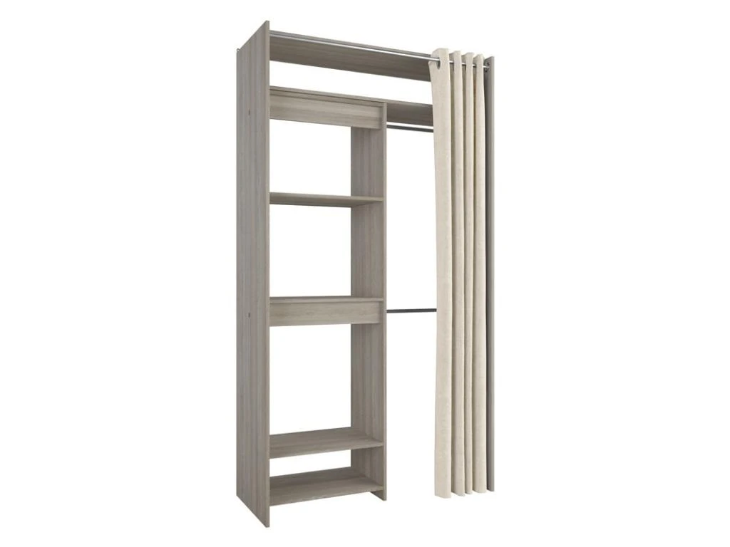 Aménagement Dressing Extensible Chêne Clair - NODEO - L 112/168 X L 50 X H 209 Cm 5 Aménagement Dressing Extensible Chêne Clair - NODEO - L 112/168 X L 50 X H 209 Cm – Image 3