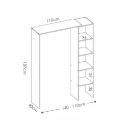 Dressing 140-110cm Blanc -Sominova Soldes Boutique dressing et vestiaire 19819357
