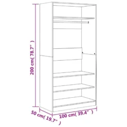 Garde-robe Chêne Marron 100x50x200 Cm Bois D'ingénierie -Sominova Soldes Boutique dressing et vestiaire 20101701