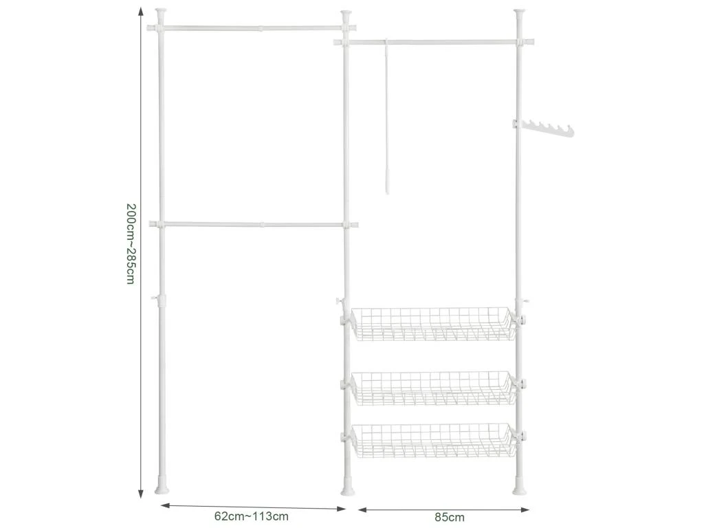 Télescopique Garde-Robe Système Herkule, Portant De Vêtement, FRG34-W 10 Télescopique Garde-Robe Système Herkule, Portant De Vêtement, FRG34-W – Image 8
