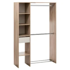 Dressing Penderie + étagÚres + Tiroir Dika 5five - Naturel