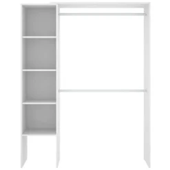 Armoire Dgolett, Structure Pour Dressing, Portemanteau Ouvert, 140x40h187 Cm, Blanc