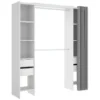 Armoire Dmanari, Structure Pour Dressing, Cintre Ouvert, 180x50h205 Cm, Blanc Et Gris 1 Armoire Dmanari, Structure Pour Dressing, Cintre Ouvert, 180x50h205 Cm, Blanc Et Gris -Sominova Soldes Boutique dressing et vestiaire 22870555