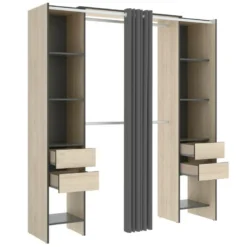 Armoire Dmanari, Structure Pour Dressing, Portemanteau Ouvert, 180x50h205 Cm, Chêne Et Anthracite -Sominova Soldes Boutique dressing et vestiaire 22870641