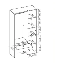 Armoire Dnuama, Structure Pour Dressing, Portemanteau Ouvert, 98x42h187 Cm, Blanc -Sominova Soldes Boutique dressing et vestiaire 22870655
