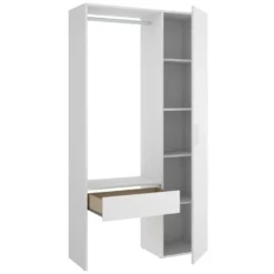 Armoire Dnuama, Structure Pour Dressing, Portemanteau Ouvert, 98x42h187 Cm, Blanc -Sominova Soldes Boutique dressing et vestiaire 22870657