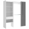 Armoire Dober, Structure Pour Dressing, Portemanteau Ouvert, 160x50h205 Cm, Blanc Et Gris -Sominova Soldes Boutique dressing et vestiaire 22870739