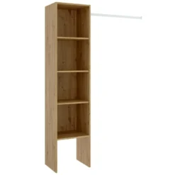 Armoire Dmaffe, Structure Pour Dressing, Portemanteau Ouvert, 138x40h186 Cm, Chêne Nodi