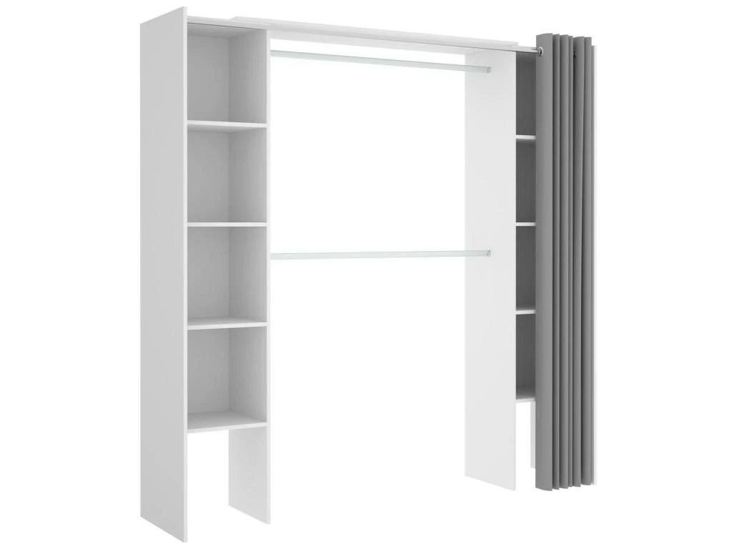 Armoire Dgond, Structure Pour Dressing, Portemanteau Ouvert, 180x50h205 Cm, Blanc Et Gris 3 Armoire Dgond, Structure Pour Dressing, Portemanteau Ouvert, 180x50h205 Cm, Blanc Et Gris
