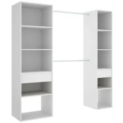 Armoire Dcroc, Structure Pour Dressing, Portemanteau Ouvert, 200x50h205 Cm, Blanc