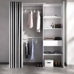 Dressing Extensible LAURENT - L.110/160 Cm - Coloris : Blanc Et Gris