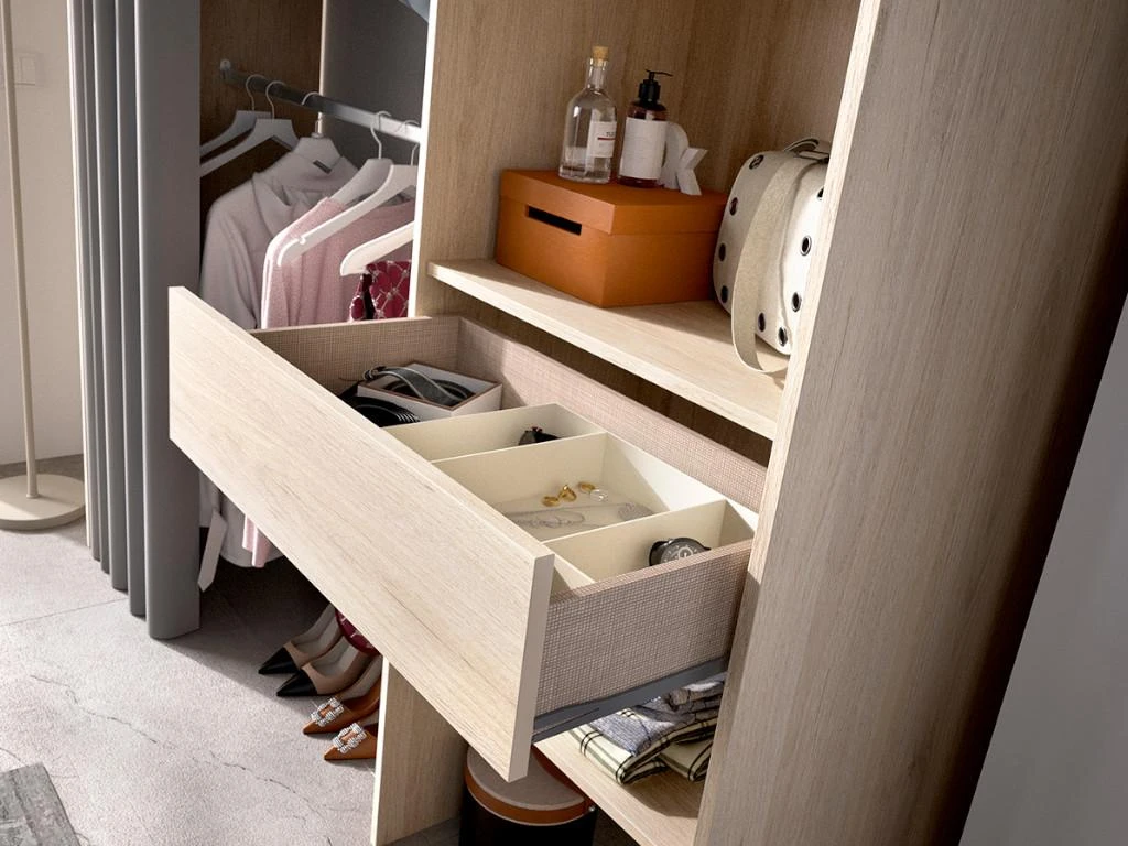 Dressing Extensible LAURENT - L.110/160 Cm - Coloris : Chêne Et Gris 5 Dressing Extensible LAURENT - L.110/160 Cm - Coloris : Chêne Et Gris – Image 3