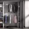 Dressing Extensible DORIAN Avec Rideau - L110/180 Cm - Coloris : Blanc Et Gris -Sominova Soldes Boutique dressing 394975