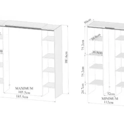 Ensemble Dressing + Meuble De Rangement EMERIC - Blanc & Anthracite 10 Ensemble Dressing + Meuble De Rangement EMERIC - Blanc & Anthracite -Sominova Soldes Boutique dressing 412261