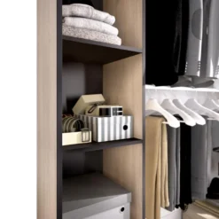 Dressing Extensible DORIAN Avec Rideau - L110/180 Cm - Coloris : Chêne Et Anthracite -Sominova Soldes Boutique dressing 419983