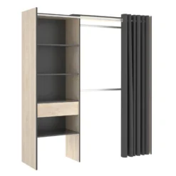 Dressing Extensible LAURENT - L.110/160 Cm - Coloris : Chêne Et Anthracite -Sominova Soldes Boutique dressing 420459