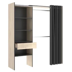 Dressing Extensible LAURENT - L.110/160 Cm - Coloris : Chêne Et Anthracite -Sominova Soldes Boutique dressing 420461