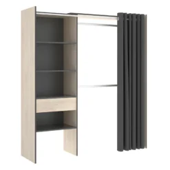 Dressing D'angle Extensible GONTRAN - L164/214 Cm - Chêne Et Anthracite -Sominova Soldes Boutique dressing 434763