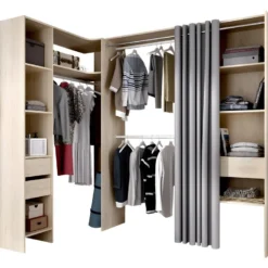 Dressing D'angle Extensible GONTRAN - L164/214 Cm - Chêne Et Gris -Sominova Soldes Boutique dressing 436459