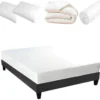 BELLECOUR LITERIE | Pack Prêt à Dormir ABSOLU 140x190 Cm | Matelas Mémoire De Forme + Sommier + Accessoires