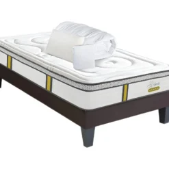 BELLECOUR LITERIE | Pack Prêt à Dormir REINA 2.0 90x190 Cm | Matelas Ressorts Ensachés + Sommier + Accessoires