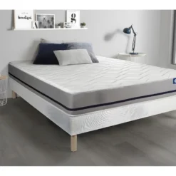 Ensemble Matelas 160x200 ACTILATEX SOFT 3zones De Confort + Sommier KIT Blanc