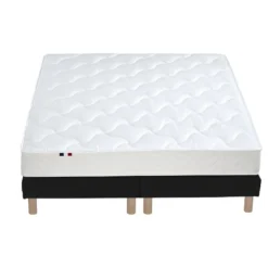 Ensemble Matelas 100% Latex 3 Zones ESSENTIEL + Sommier - Fabriqué En France Dimensions - 2x80 X 200 Cm, Sommier - Noir -Sominova Soldes Boutique ensemble matelas sommier 10778135