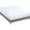 Ensemble Matelas 100% Latex 3 Zones ESSENTIEL + Sommier - Fabriqué En France Dimensions - 140 X 190 Cm, Sommier - Bleu Denim