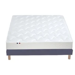 Ensemble Matelas 100% Latex 3 Zones ESSENTIEL + Sommier - Fabriqué En France Dimensions - 140 X 190 Cm, Sommier - Bleu Denim -Sominova Soldes Boutique ensemble matelas sommier 10778155