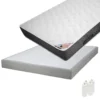 BERMUDES - Pack Matelas 140x190 + Sommier Tapissier Démontable 2x20 Lattes Lin + Pieds Blancs 15cm -Sominova Soldes Boutique ensemble matelas sommier 10839027