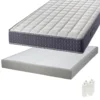 SILHOUETTE - Pack Matelas 140x190 + Sommier Tapissier Démontable 2x20 Lattes Lin + Pieds Blancs 15cm -Sominova Soldes Boutique ensemble matelas sommier 10840147