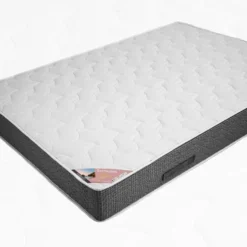 BERMUDES - Pack Matelas 140x190 + Sommier Tapissier Démontable 2x20 Lattes Lin + Pieds Argent 15cm -Sominova Soldes Boutique ensemble matelas sommier 10840183