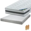 SEYCHELLES - Pack Matelas 140x190 + Sommier Tapissier Démontable 2x20 Lattes Lin + Pieds Bois 15cm 1 SEYCHELLES - Pack Matelas 140x190 + Sommier Tapissier Démontable 2x20 Lattes Lin + Pieds Bois 15cm -Sominova Soldes Boutique ensemble matelas sommier 10840237