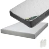 JAVA - Pack Matelas 140x190 + Sommier Tapissier Démontable 2x20 Lattes Lin + Pieds Blancs 15cm -Sominova Soldes Boutique ensemble matelas sommier 10840307