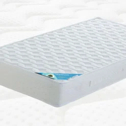 MALDIVES - Pack Matelas 140x190 + Sommier Tapissier Démontable 2x20 Lattes Lin + Pieds Argent 15cm -Sominova Soldes Boutique ensemble matelas sommier 10840363