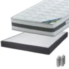 SEYCHELLES - Pack Matelas 160x200 + Sommier Tapissier Démontable 2x20 Lattes Anthracites + Pieds Argent 15cm -Sominova Soldes Boutique ensemble matelas sommier 10840385