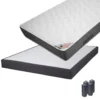 BERMUDES - Pack Matelas 140x190 + Sommier Tapissier Démontable 2x20 Lattes Anthracites + Pieds Anthracites 15cm -Sominova Soldes Boutique ensemble matelas sommier 10840425