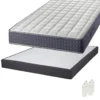 SILHOUETTE - Pack Matelas 140x190 + Sommier Tapissier Démontable 2x20 Lattes Anthracites + Pieds Blancs 15cm -Sominova Soldes Boutique ensemble matelas sommier 10840855